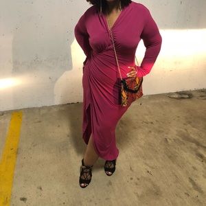 Fuchsia dress. Stretchy material.